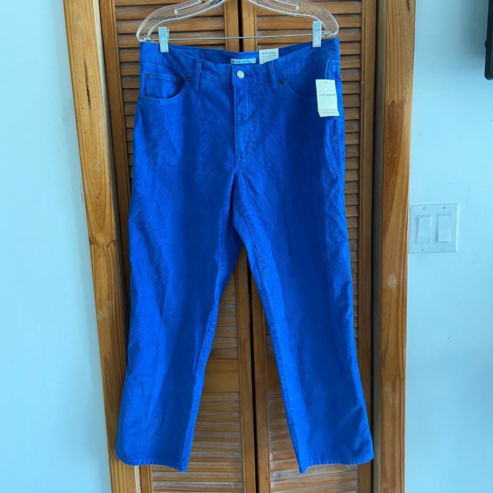 NEW Lucky Brand Blue Corduroy Straight Crop Jeans - Picture 5 of 9